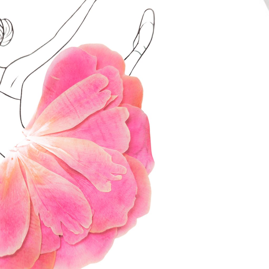 Ballerina & Pionblad – Poetisk Naturposter