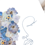 Kvinna & Blå Blommor – Botanisk Line Art Poster